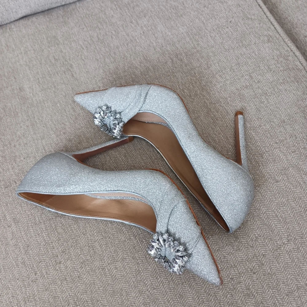Schutz Elegant Silver Women's Heels